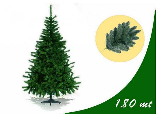 Albero di natale ecologico sintetico pino verde con base da appoggio in diverse misure e modelli Alberi 
