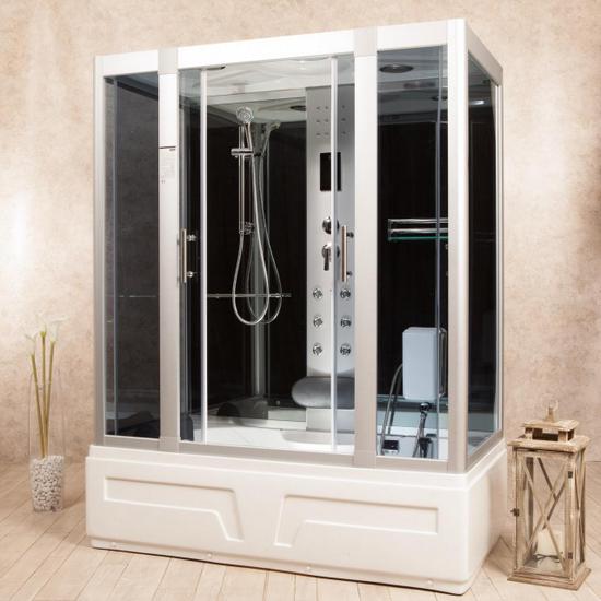 Cabina idromassaggio 150x90 o 160x85 box doccia multifunzione anche con sauna CB066