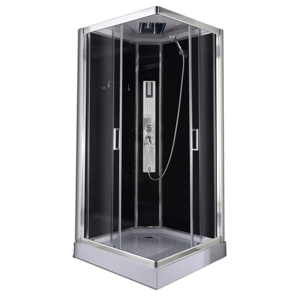 Cabina doccia idromassaggio 90x90xh210 con 3 idrogetti radio FM touch screen con cristallo 5 mm CB048