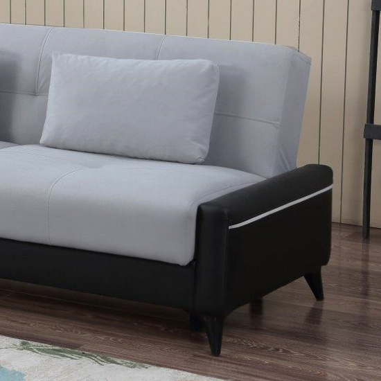 Divano Letto Contenitore Bagno Italia Mod. Iris I – Scegli Tra Microfibra O Ecopelle (Nero, Bianco) – Struttura In Faggio - 5
