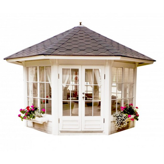 Gazebo per giardino 10mq in legno abete rosso 15 posti tetto disponibile in 3 colori