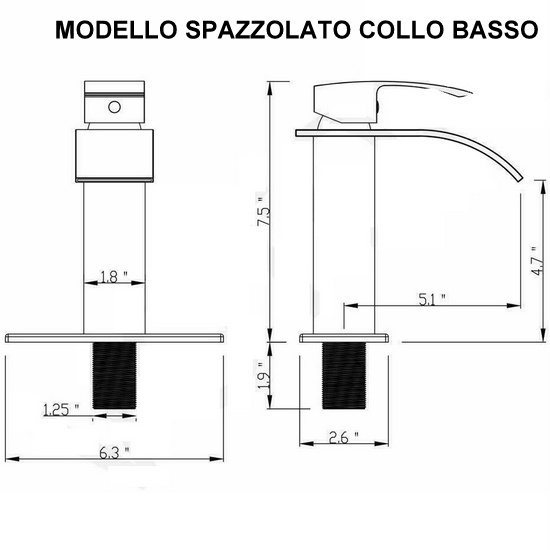RNDIOZD Rubinetti da bagno in nichel spazzolato, rubinetto a