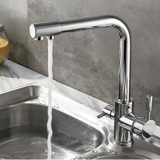 Rubinetto Da Cucina Barcelona Cromato/grigio - Monocomando, Con Doccetta Flessibile, Cartuccia Ceramica 35mm, Per Lavello