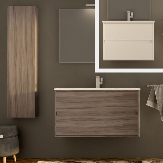 Mobile bagno Liberty da 74 o 100 cm nei colori larice o bianco lucido