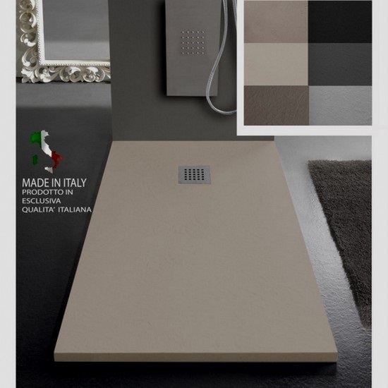 Piatto doccia in marmoresina riducibile Made in Italy 7 colori diverse misure con scarico decentrato PA019