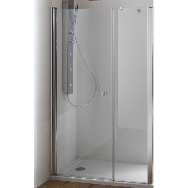 Porta doccia parete fissa anta a battente cristallo 6mm trasparente o fumè h195 PR027