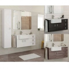 Arredo Bagno Florens 100+30 disp. bianco,viola,grigio,tavolato
