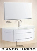Arredo mobile Bagno Beta lavabo in cristallo viola bianco grigio