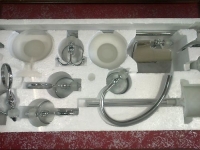 kit set 8 pezzi Accessori da bagno metallo cromo vetro satinato