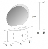 Arredo Bagno Sting 138 cm in 4 colorazioni mobile componibile