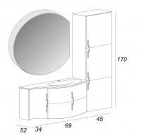 Arredo Bagno Sting 104 cm in 4 colori componibile