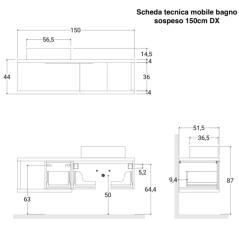 mobile-bagno-sospeso-150-cm-dx-e-specchio-scheda-tecnica