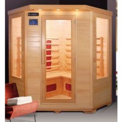 Sauna Finlandese 150x150x190 3/4 Posti Infrarossi e Cromoterapia