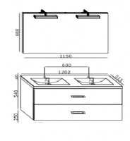 Arredo Bagno LINE cm 120 o 140 in 25 colori anche bianco