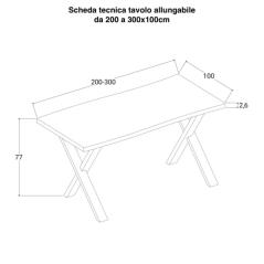 tavolo-allungabile-200-300x100-cm-con-gambe-a-x-scheda-tecnica