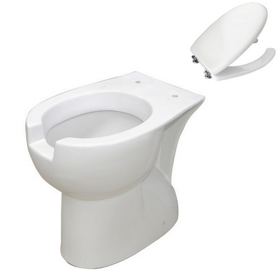WC Fast2 in ceramica a terra sanitario con apertura frontale anche con copriwc 