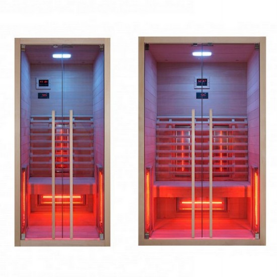 Sauna Infrarossi 90x100 o 120x100 cm 1-2 posti irradianti full spectrum cromoterapia e collegamento bluetooth SN058