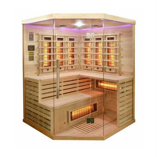 Sauna infrarossi 150x150 cm da 3-4 posti cromoterapia lettore MP3 SN034