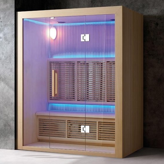 Sauna infrarossi 170x105 cm 4 persone con cromoterapia radio connessione bluetooth SN038