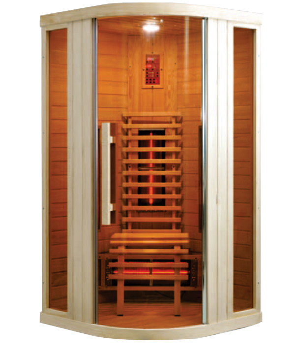 Sauna infrarossi semicircolare 100x100x198H con anta in vetro SN019