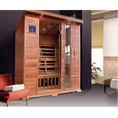 Sauna Infrarossi 150x115 Legno Cedro Rosso per 3 persone con doppio pannello di controllo con Ionizzatore SN016