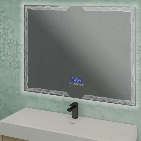 orologio interruttore touch anti-appannamento EMKE Specchio da bagno LED 100 x 60 cm con altoparlante Bluetooth 4.1 