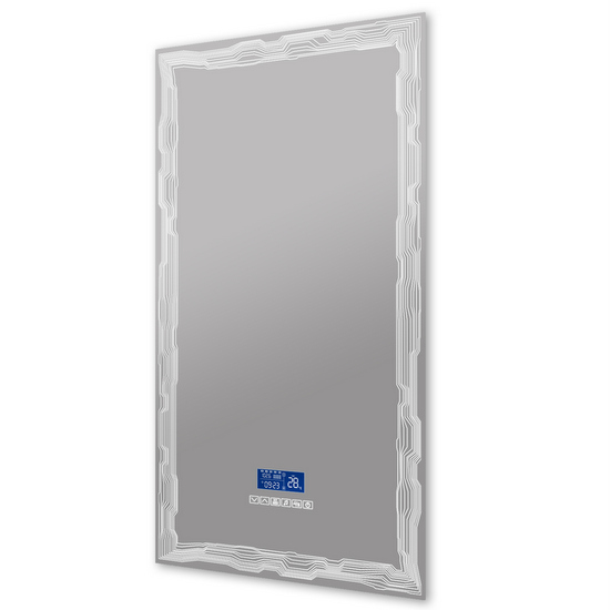 OCEAN Specchio da bagno con LED 80x60cm,Bluetooth,Lente d'ingrandimento