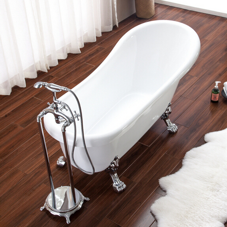 Vasca da bagno freestanding 167x71 stile classico con piedini cromati VS087