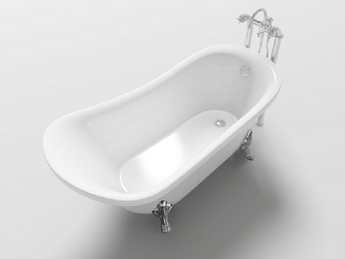Bañera Vintage Estilo Retro Con Patas Cromadas - Acrílico Sanitario 170x80 Cm