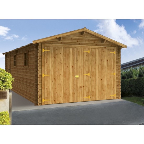 Garage in legno di abete da 350x600 cm senza pavimento CS017