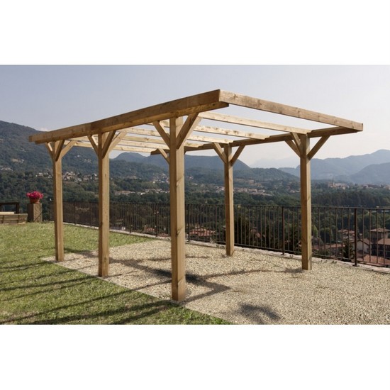 Gazebo autoportante per posto auto 304x512 cm carport senza copertura GZ24