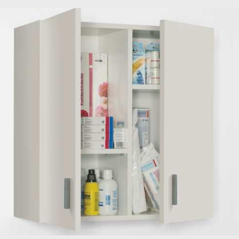 Pensile a due ante da 59x27 cm bianco con ripiani BM139