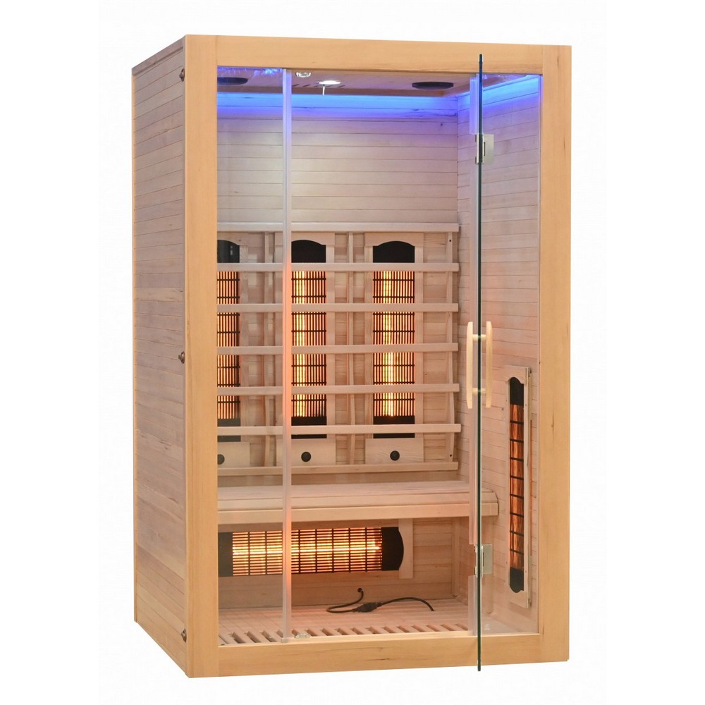 Sauna Infrarossi 120x105 cm 2 posti 6 irradianti full spectrum e cromoterapia SN047