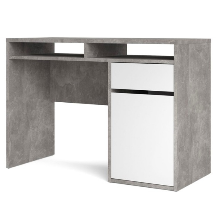 Scrivania Ad Angolo AKORD B17 Bianco 120 Cm 1 Porta 1 Cassetto Colore Frontale Grigio Grafite 120x126x79 Cm 87835761