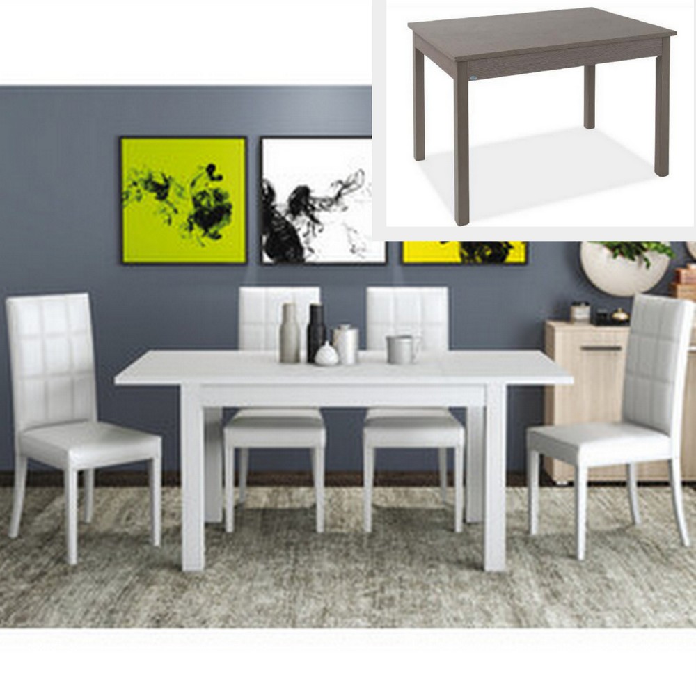 Tavolo da pranzo allungabile 110-150x70 cm disponibile bianco frassino o larice grigio TL040