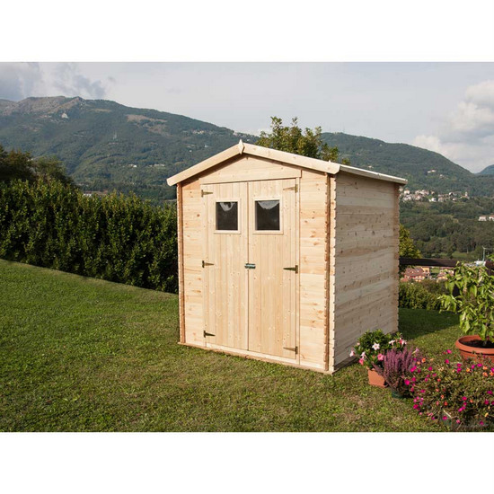Casetta in legno di abete grezzo 180x130 cm da esterni CS006