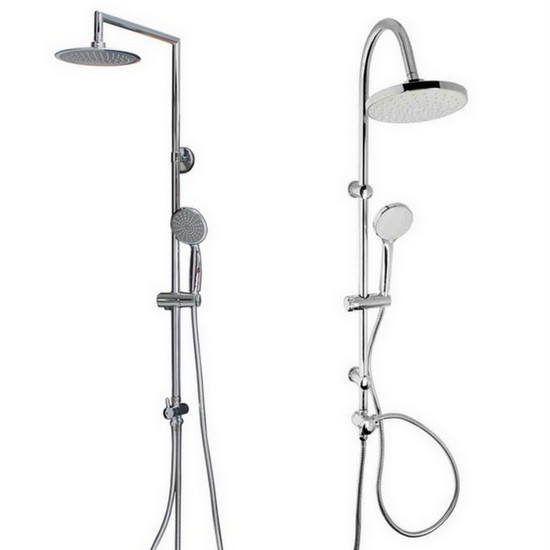 Colonna doccia soffione e doccino estraibile disponibile in due modelli DC002