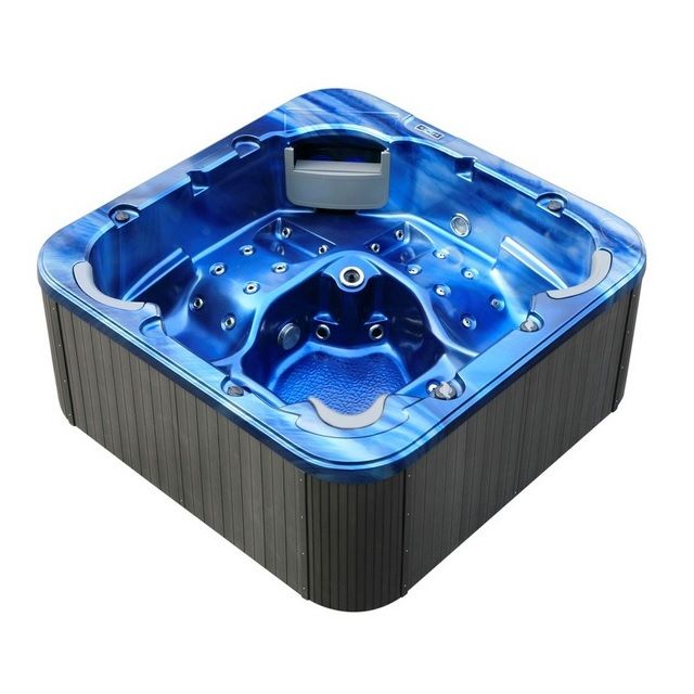 Mini piscina Idromassaggio ad acqua e aria 215x215 con 52 getti per 5 persone riscaldatore luce a led MP03