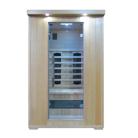 Sauna Infrarossi 120x120 per due persone Cromoterapia pannello di controllo e Bluetooth SN010