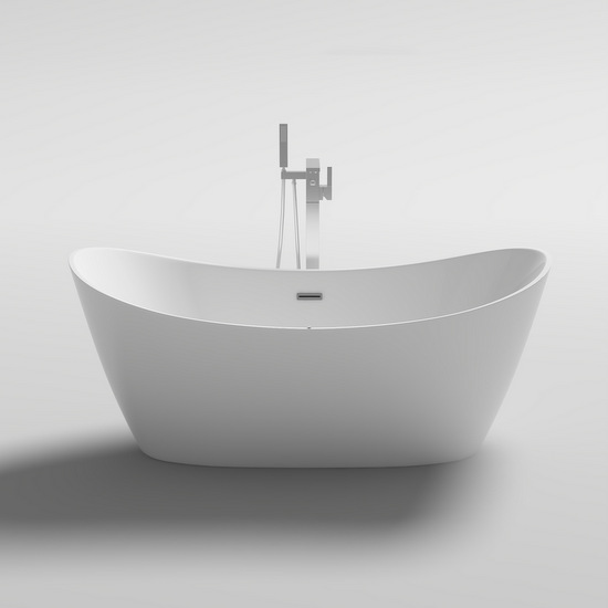 Vasca da bagno freestanding 170x80 cm anche con idromassaggio e rubinetteria VS077